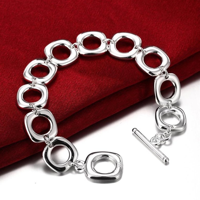 Wholesale Romantic Silver Geometric Bracelet TGSPB064 3