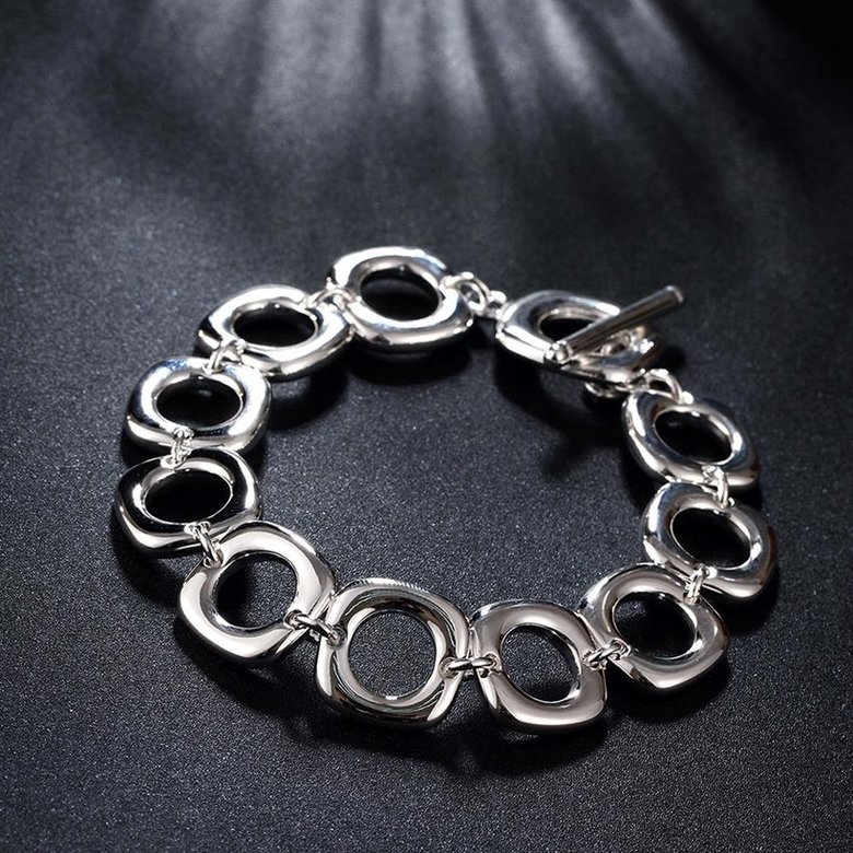 Wholesale Romantic Silver Geometric Bracelet TGSPB064 4