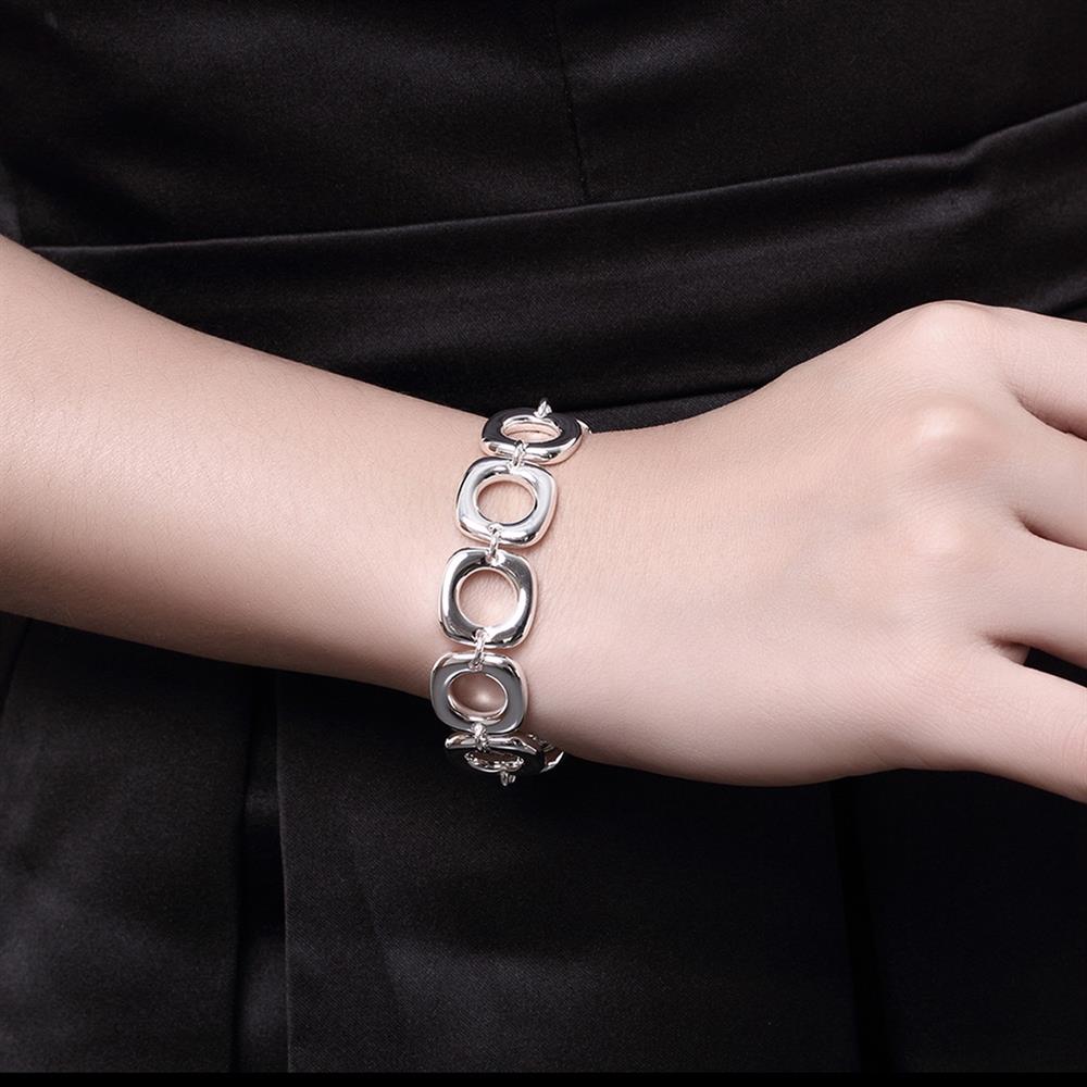 Wholesale Romantic Silver Geometric Bracelet TGSPB064 5