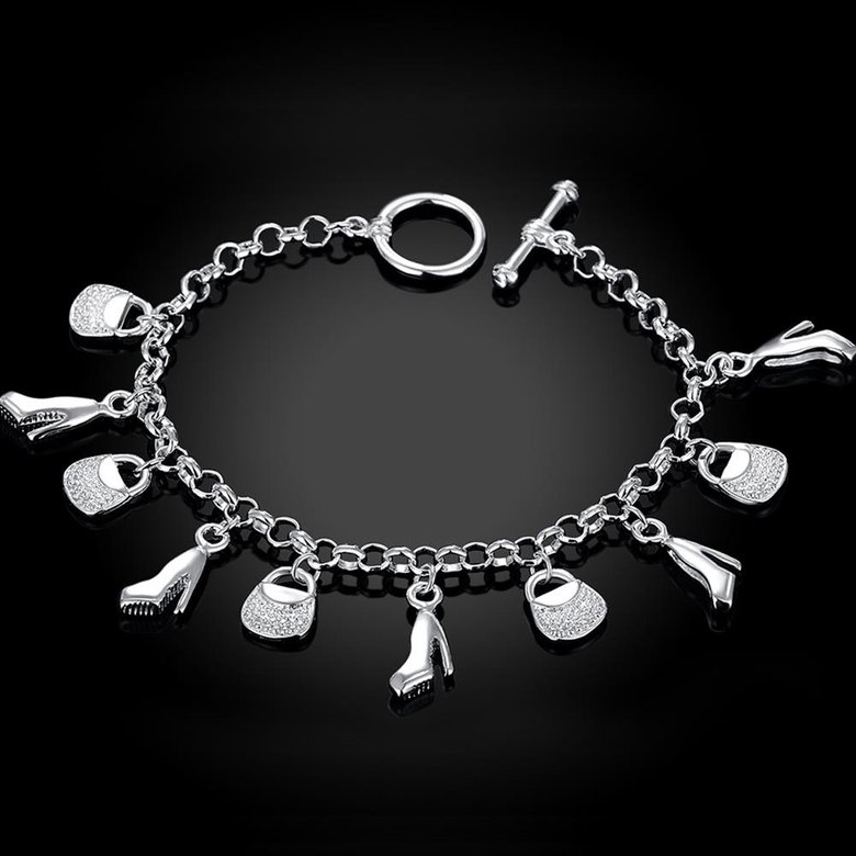 Wholesale Trendy Silver Lock Bracelet TGSPB066 2