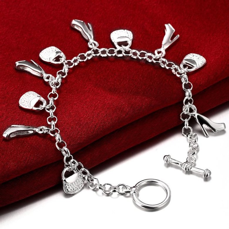 Wholesale Trendy Silver Lock Bracelet TGSPB066 3