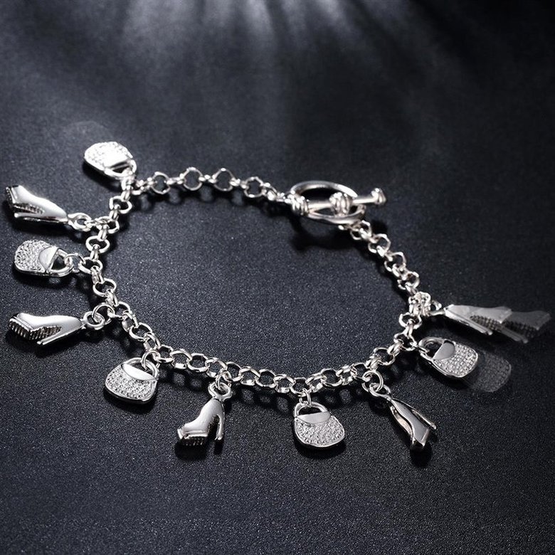 Wholesale Trendy Silver Lock Bracelet TGSPB066 4