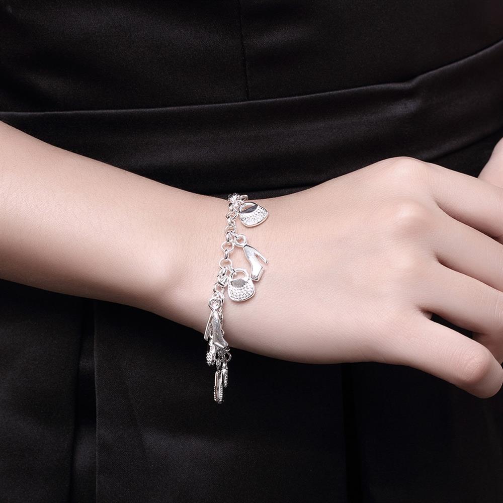 Wholesale Trendy Silver Lock Bracelet TGSPB066 5