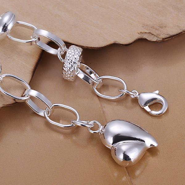 Wholesale Romantic Silver Heart Bracelet TGSPB075 2