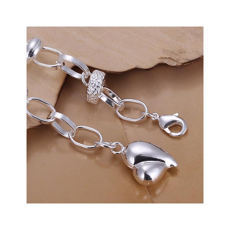 Wholesale Romantic Silver Heart Bracelet TGSPB075 2