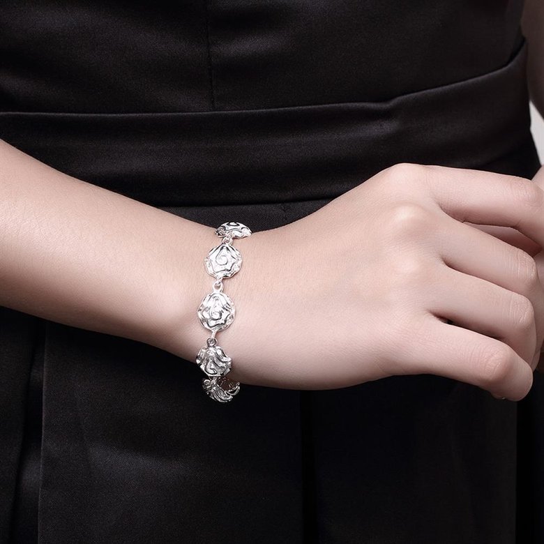 Wholesale Romantic Silver Plant Bracelet TGSPB087 4