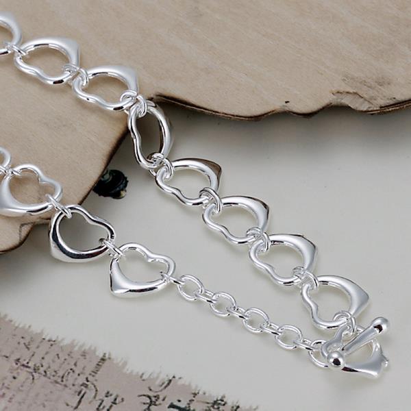 Wholesale Romantic Silver Heart Bracelet TGSPB117 0