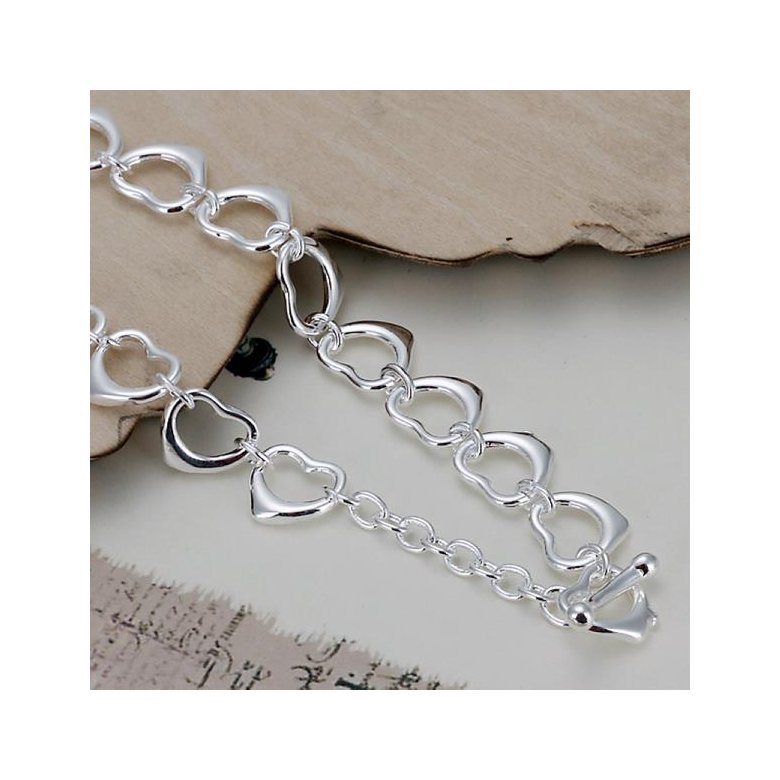 Wholesale Romantic Silver Heart Bracelet TGSPB117 0