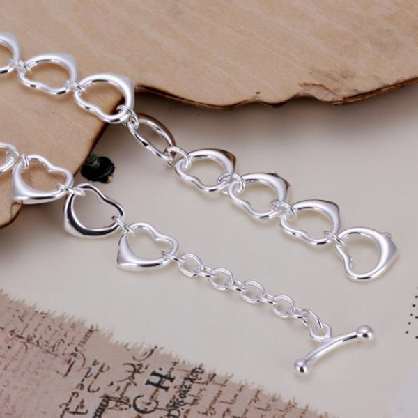 Wholesale Romantic Silver Heart Bracelet TGSPB117 1