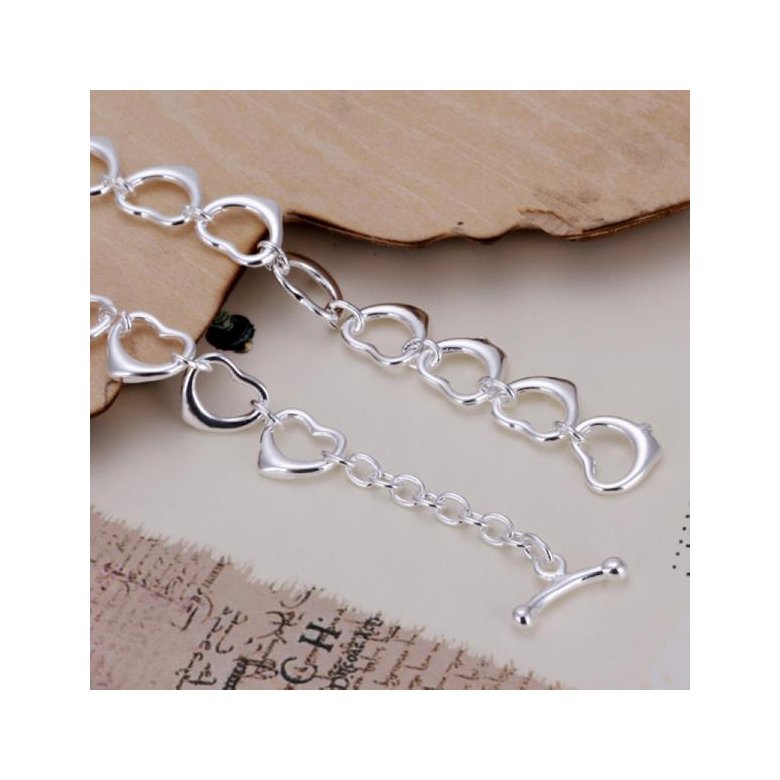 Wholesale Romantic Silver Heart Bracelet TGSPB117 1