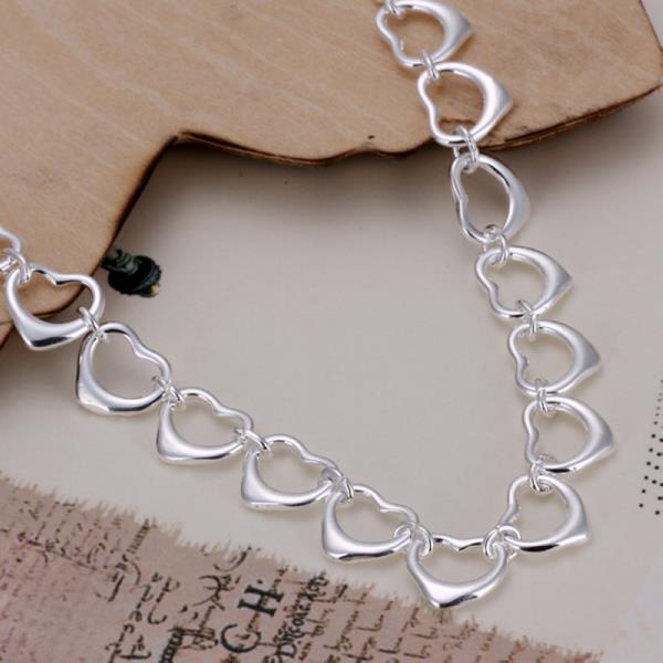 Wholesale Romantic Silver Heart Bracelet TGSPB117 2