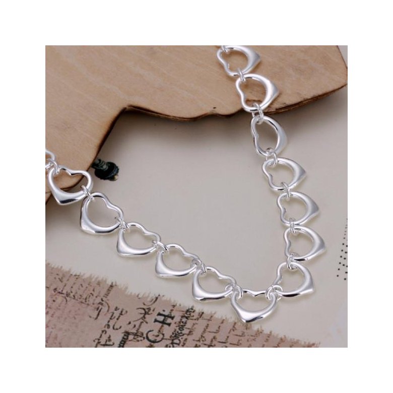 Wholesale Romantic Silver Heart Bracelet TGSPB117 2