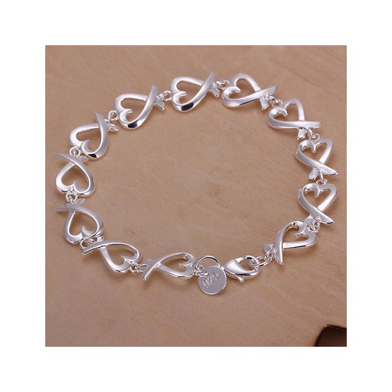 Wholesale Trendy Silver Heart Bracelet TGSPB126 0