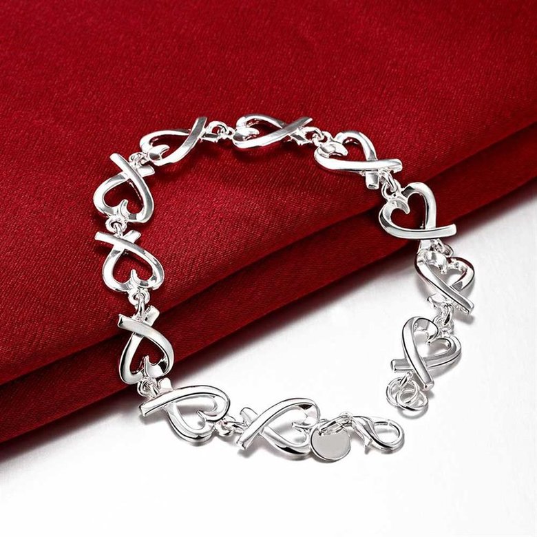 Wholesale Trendy Silver Heart Bracelet TGSPB126 3
