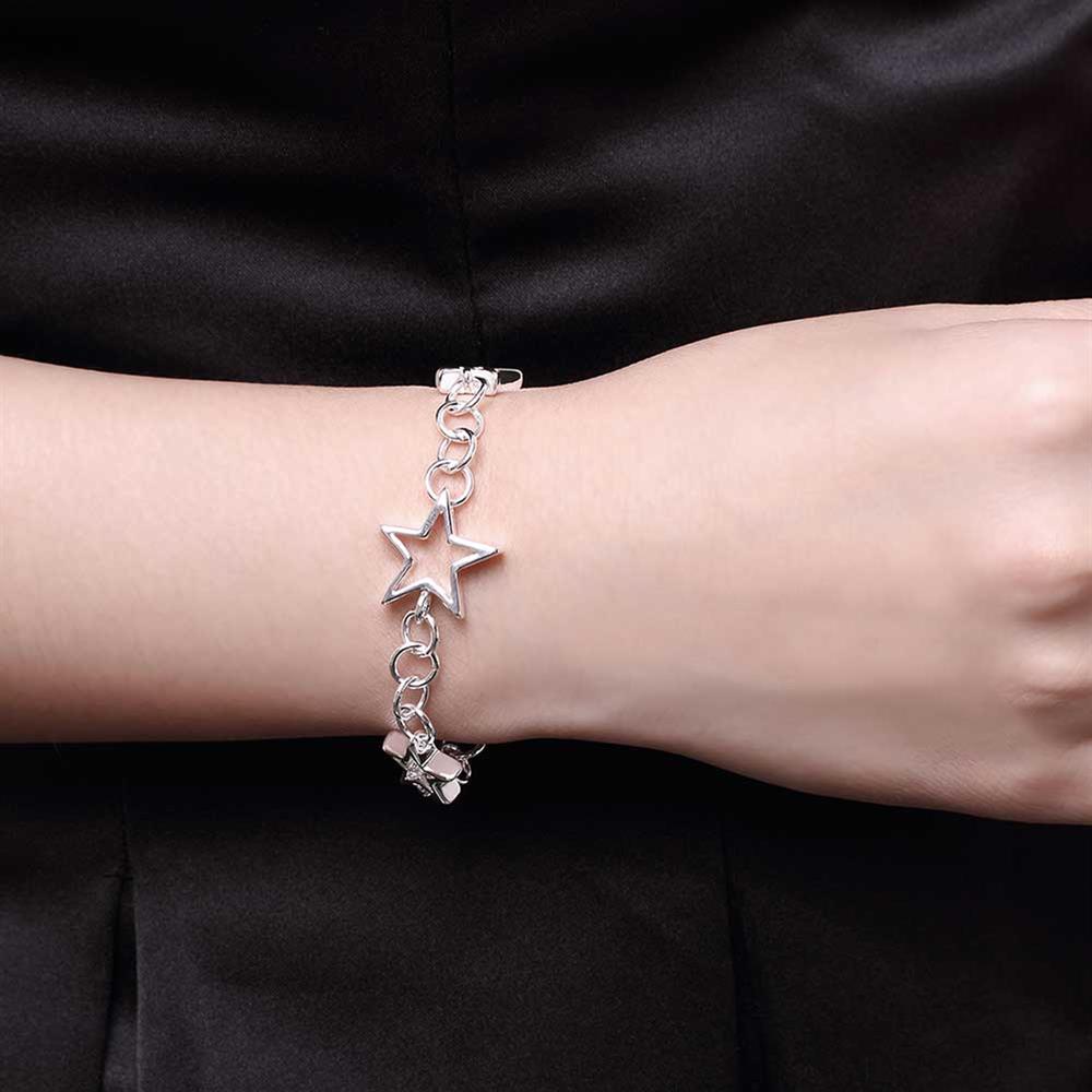 Wholesale Romantic Silver Star Bracelet TGSPB127 1