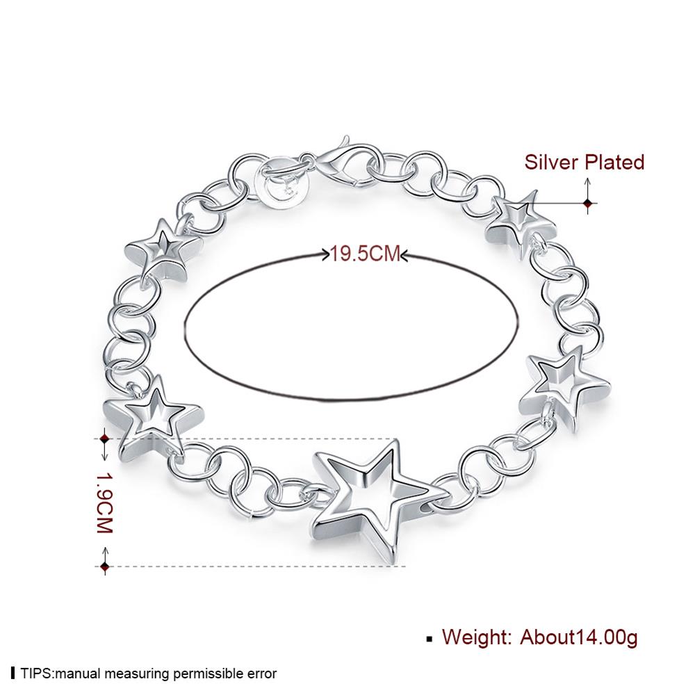 Wholesale Romantic Silver Star Bracelet TGSPB127 2