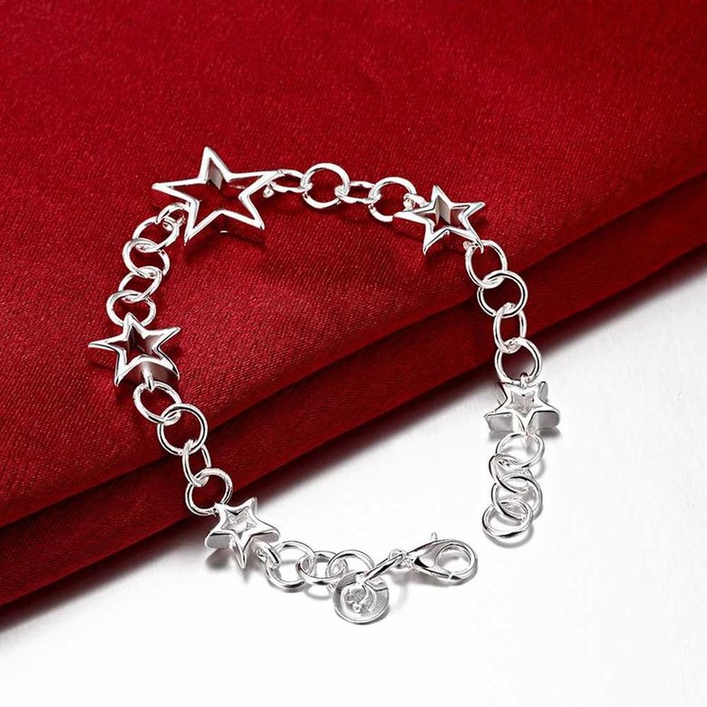 Wholesale Romantic Silver Star Bracelet TGSPB127 4