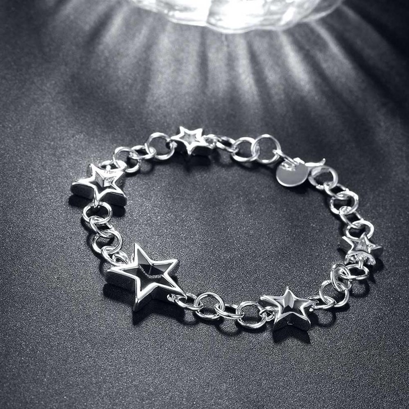Wholesale Romantic Silver Star Bracelet TGSPB127 5