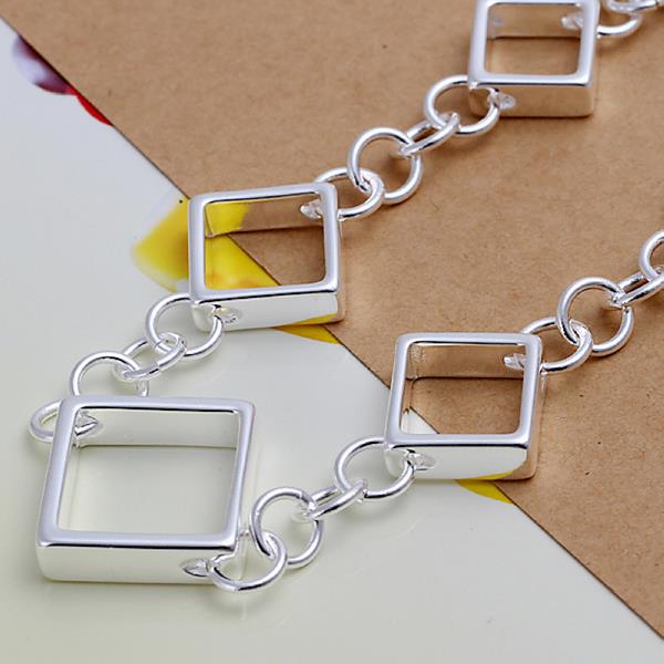 Wholesale Romantic Silver Geometric Bracelet TGSPB143 1