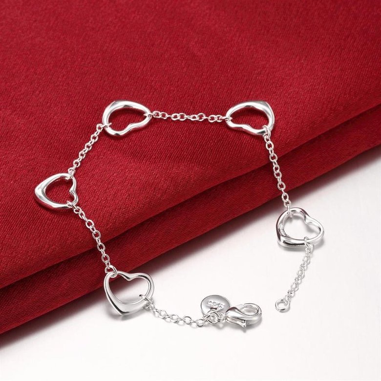 Wholesale Classic Silver Heart Bracelet TGSPB148 0