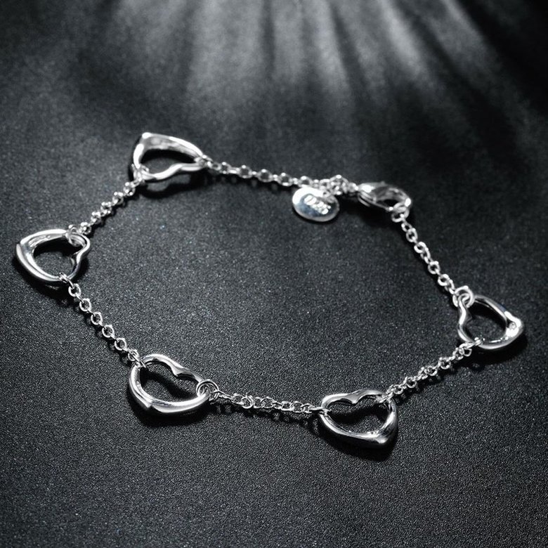 Wholesale Classic Silver Heart Bracelet TGSPB148 1