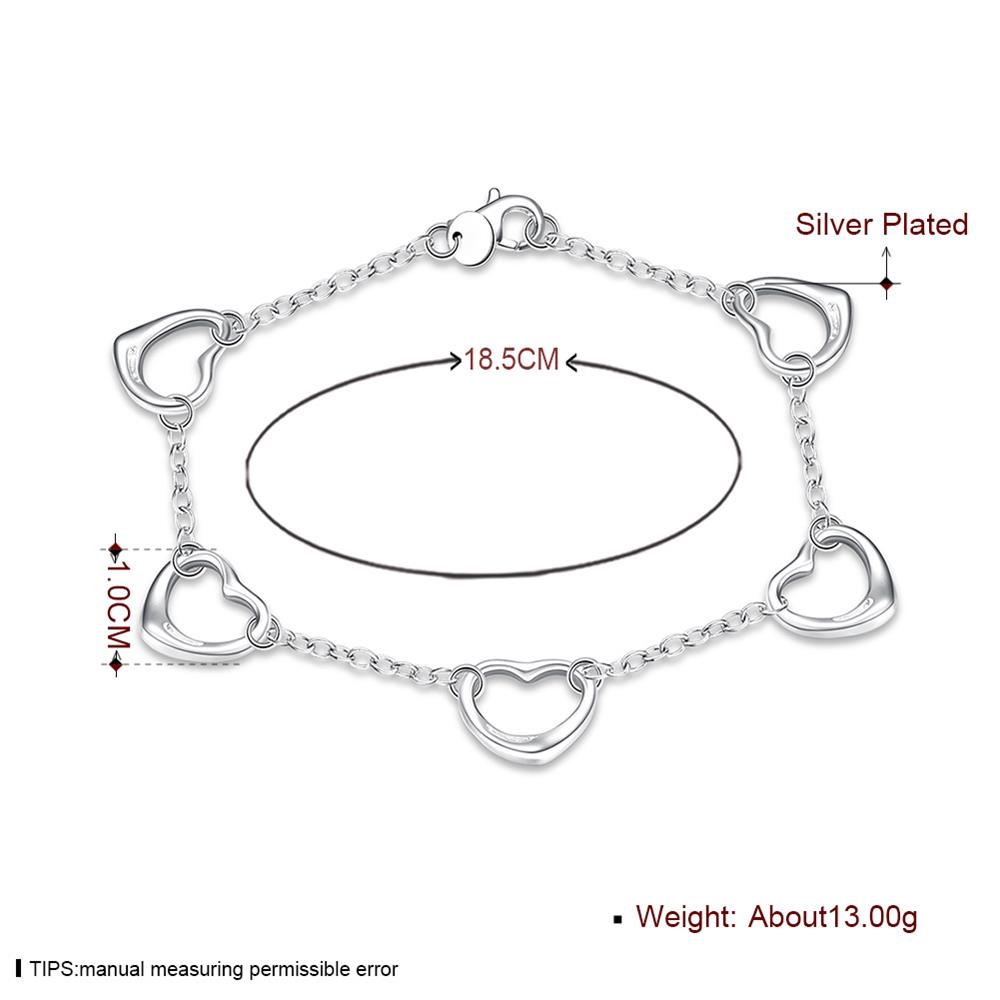Wholesale Classic Silver Heart Bracelet TGSPB148 2