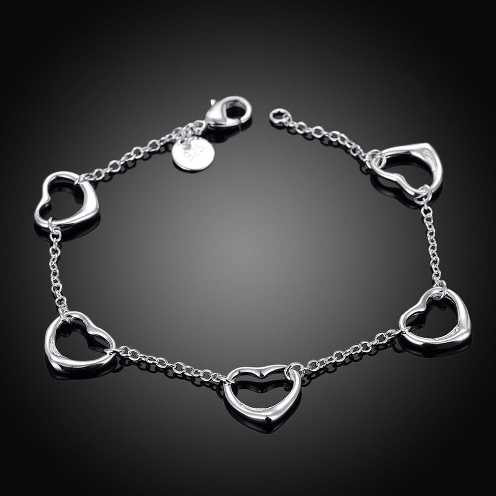 Wholesale Classic Silver Heart Bracelet TGSPB148 3