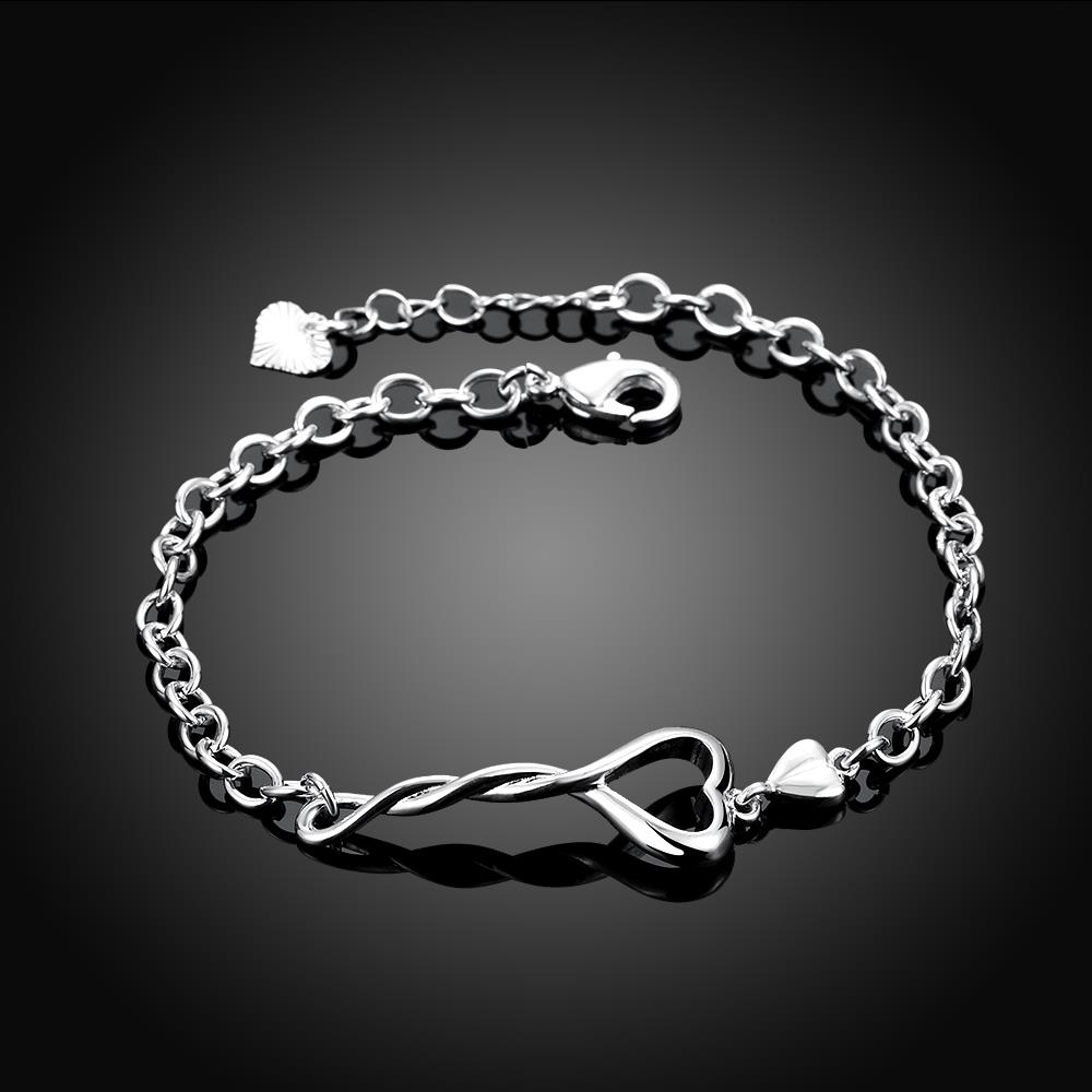 Wholesale Romantic Silver Heart Bracelet TGSPB151 1