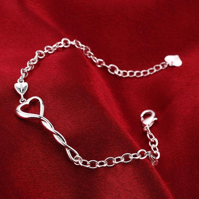 Wholesale Romantic Silver Heart Bracelet TGSPB151 3