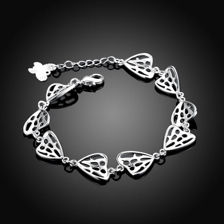 Wholesale Classic Silver Heart Bracelet TGSPB152 1