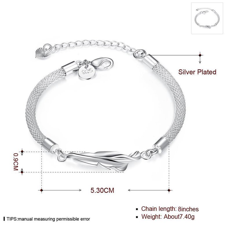 Wholesale Classic Silver Plant Bracelet TGSPB154 0
