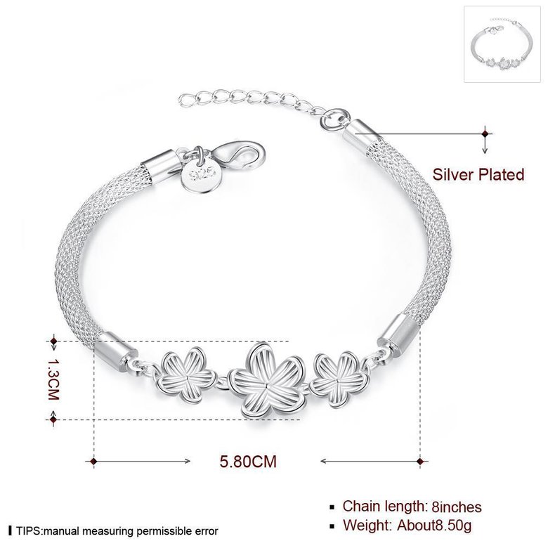 Wholesale Classic Silver Plant Bracelet TGSPB155 0