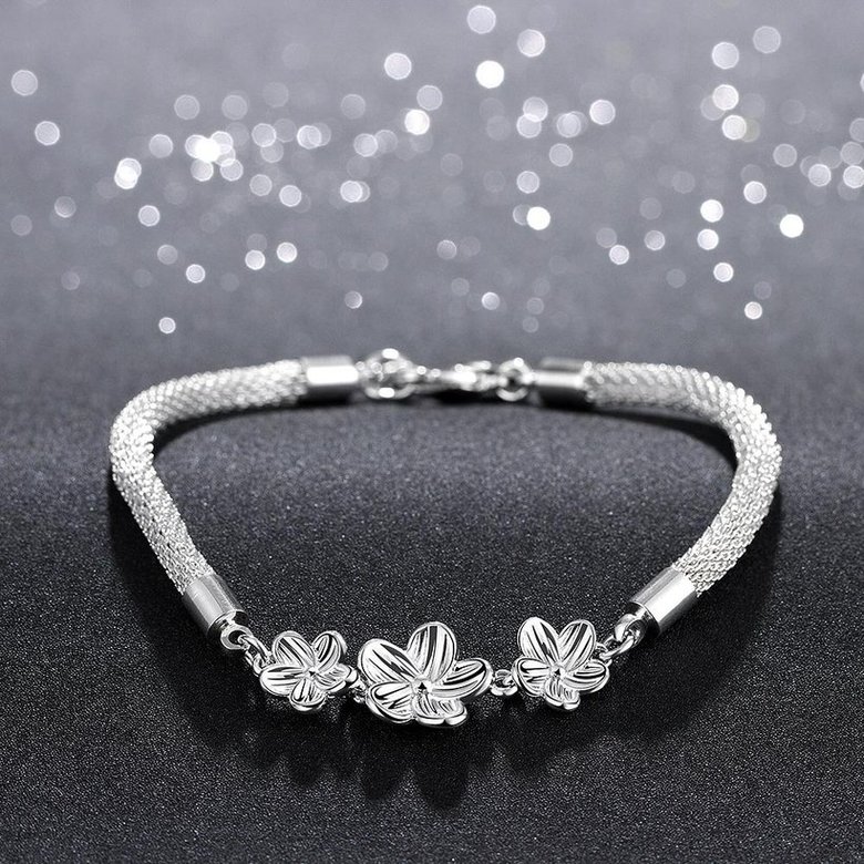 Wholesale Classic Silver Plant Bracelet TGSPB155 2