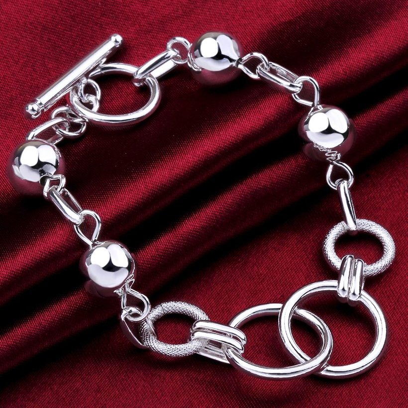 Wholesale Romantic Circular chain Silver Bracelet TGSPB008 0