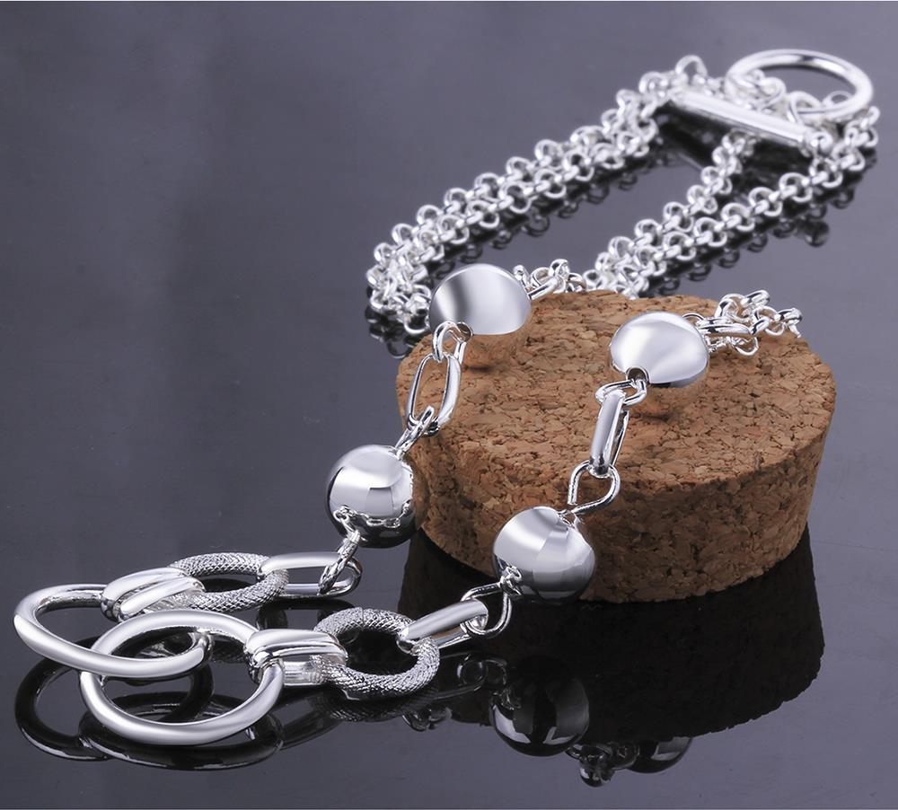 Wholesale Romantic Circular chain Silver Bracelet TGSPB008 1