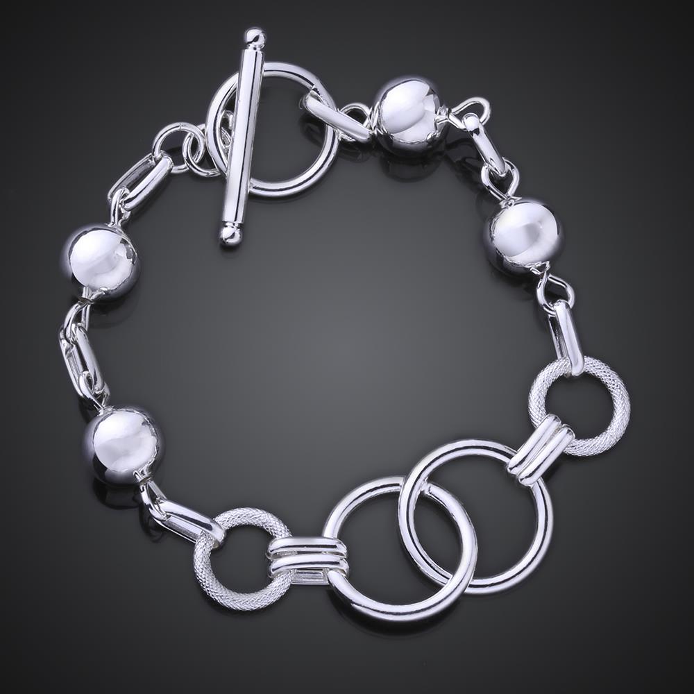 Wholesale Romantic Circular chain Silver Bracelet TGSPB008 2