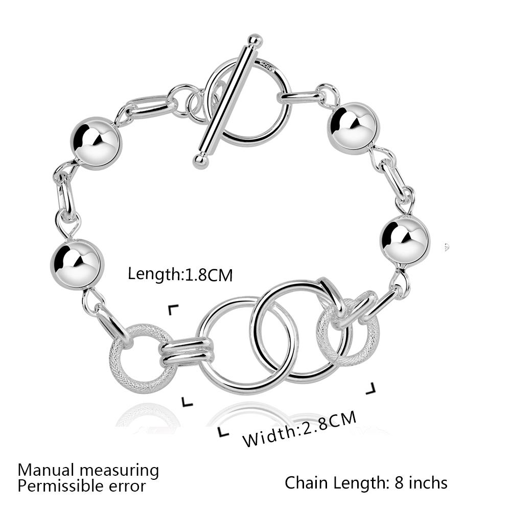 Wholesale Romantic Circular chain Silver Bracelet TGSPB008 3