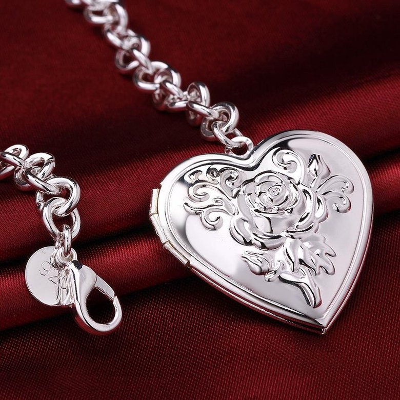 Wholesale Classic Silver Heart Bracelet TGSPB166 0