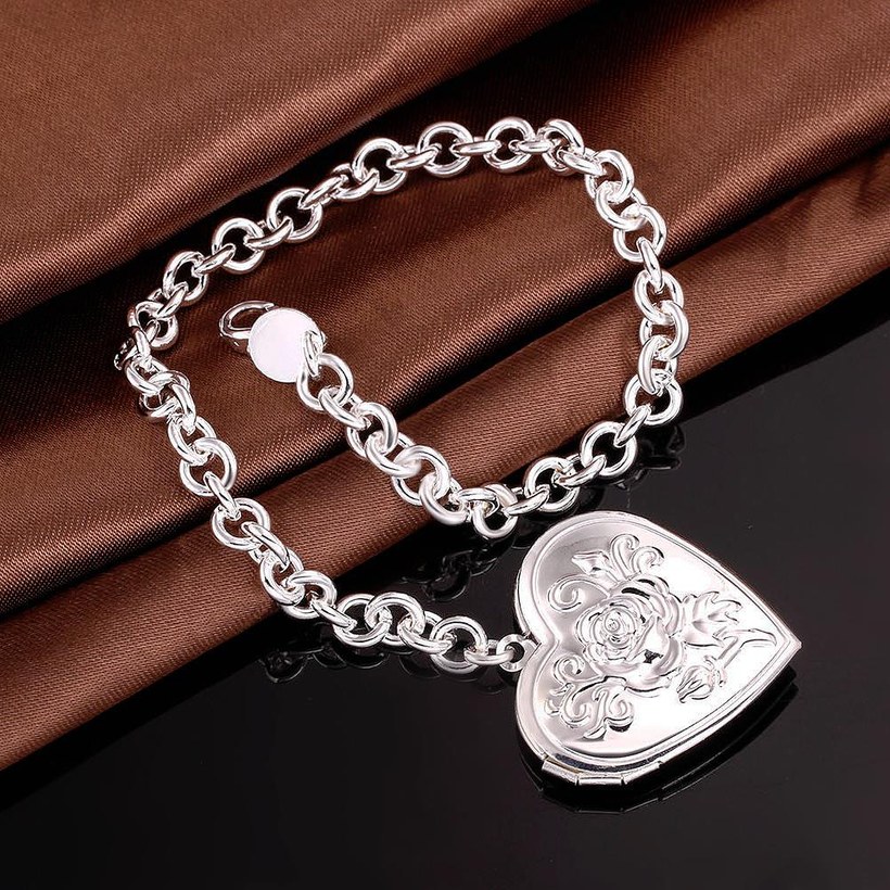 Wholesale Classic Silver Heart Bracelet TGSPB166 2