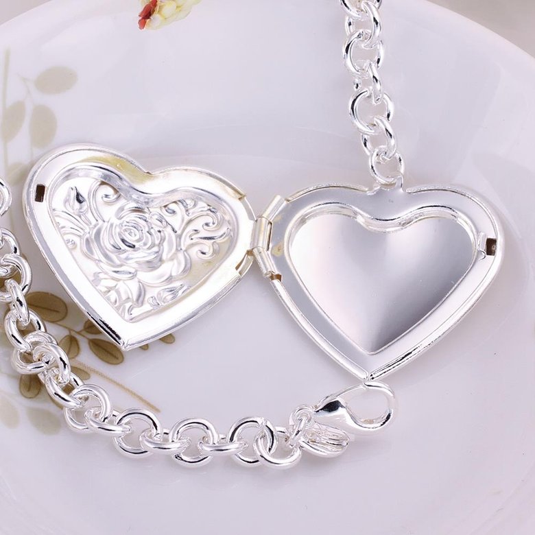 Wholesale Classic Silver Heart Bracelet TGSPB166 3