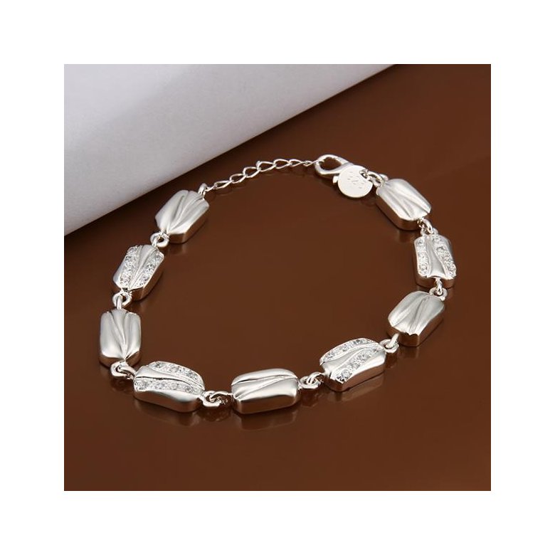 Wholesale Classic Silver Geometric CZ Bracelet TGSPB193 1