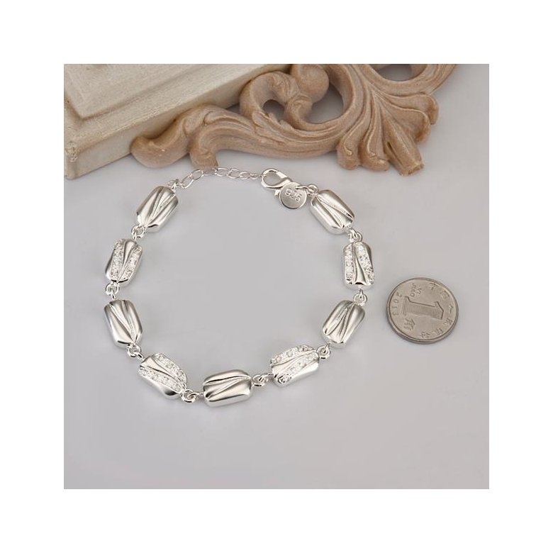 Wholesale Classic Silver Geometric CZ Bracelet TGSPB193 4