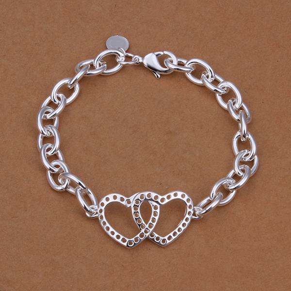 Wholesale Romantic Silver Heart Bracelet TGSPB215 2