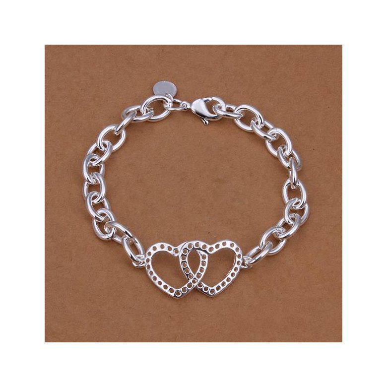 Wholesale Romantic Silver Heart Bracelet TGSPB215 2