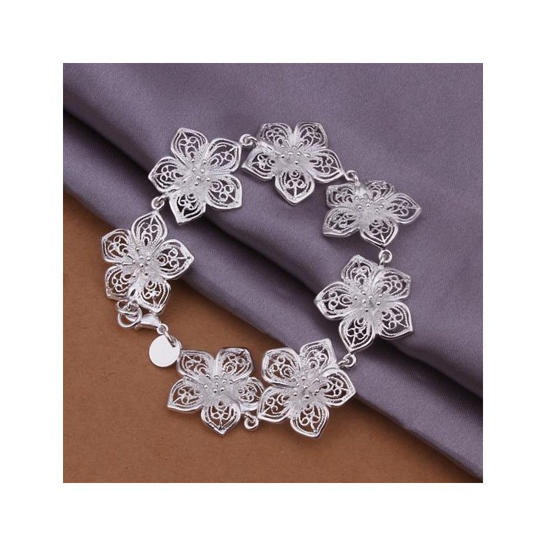 Wholesale Trendy Silver Plant Bracelet TGSPB217 0