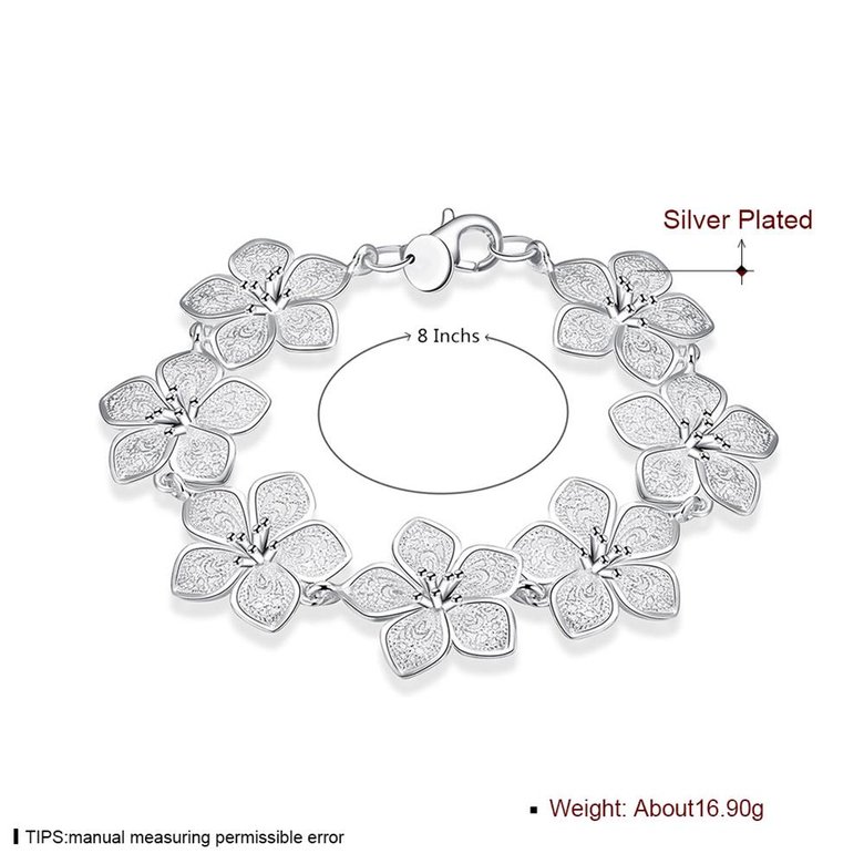 Wholesale Trendy Silver Plant Bracelet TGSPB217 1