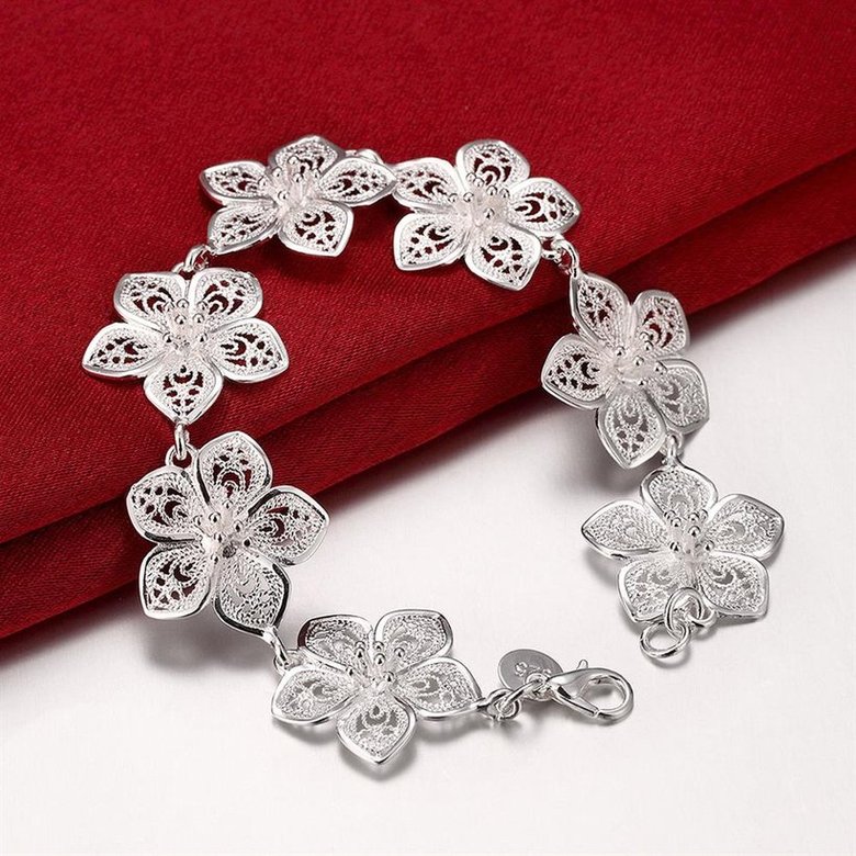 Wholesale Trendy Silver Plant Bracelet TGSPB217 3