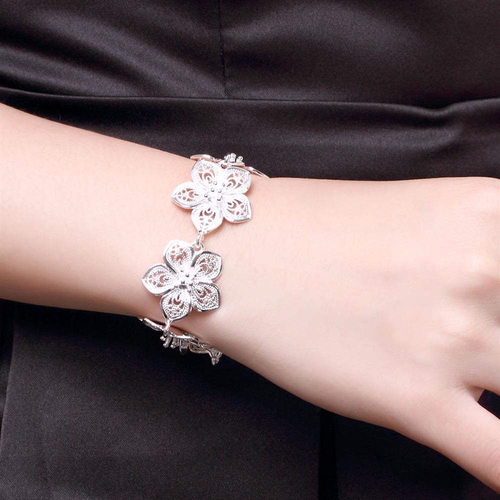 Wholesale Trendy Silver Plant Bracelet TGSPB217 5