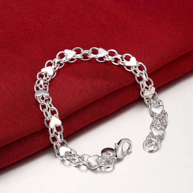 Wholesale Classic Silver Heart Bracelet TGSPB234 0