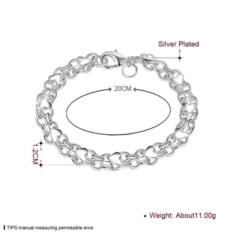 Wholesale Classic Silver Heart Bracelet TGSPB234 1